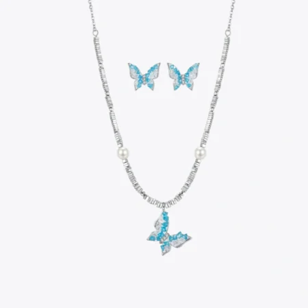 ALENCIA Azure Blossom Crystal & Pearl Jewelry Set