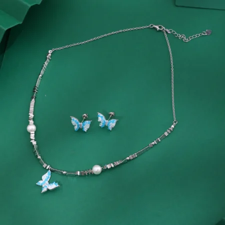 ALENCIA Azure Blossom Crystal & Pearl Jewelry Set