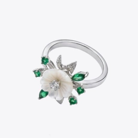 Emerald Bloom Floral Ring