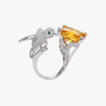 The Alencia Golden Nectar Hummingbird Ring