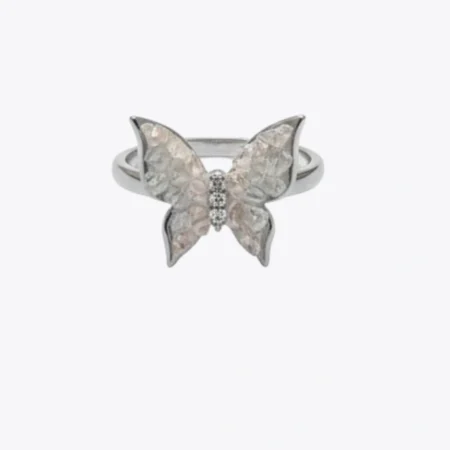 Mariposa Pearl & Silver Butterfly Ring