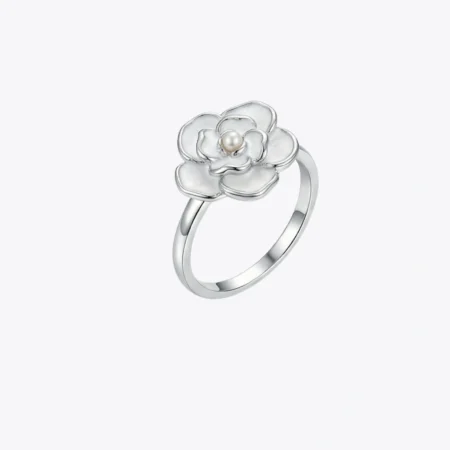 ALENCIA Azure Blossom Crystal & Pearl Ring