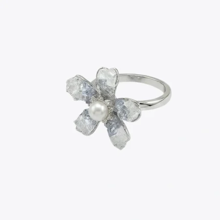 ALENCIA Frosted Floral Pearl Ring