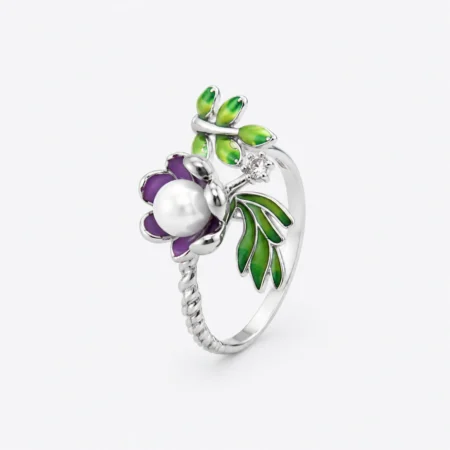 Emerald Bloom Floral Statement Ring