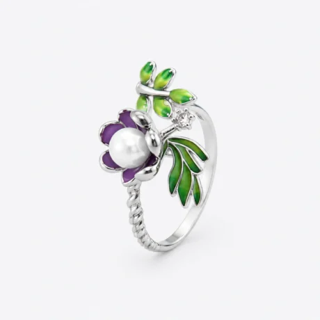 Emerald Bloom Floral Statement Ring