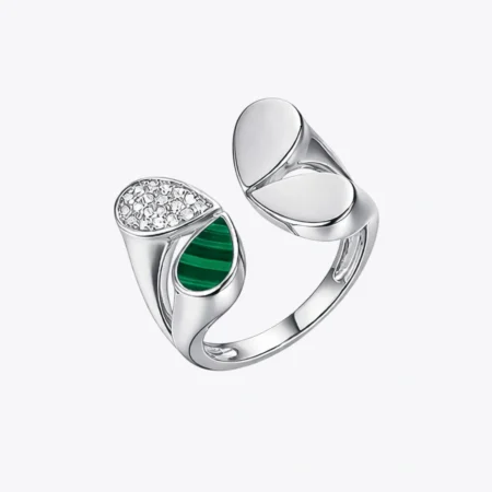 Alencia Malachite Butterfly & Clover Ring