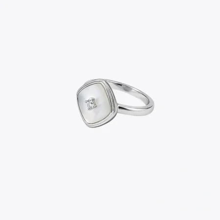 Alencia Luminous Cushion Pearl & Crystal Ring