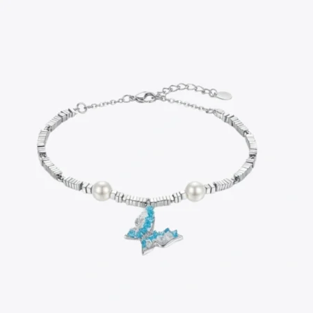 ALENCIA Azure Blossom Crystal & Pearl Bracelet