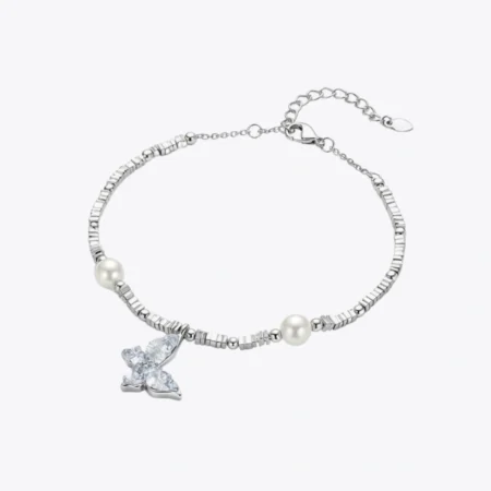 LENCIA Butterfly Wings Crystal & Pearl Bracelet