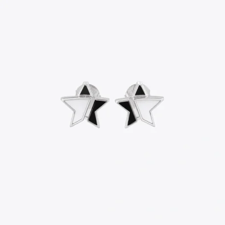 Black & White Star Stud Earrings