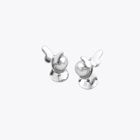 Butterfly Pearl Stud Earrings