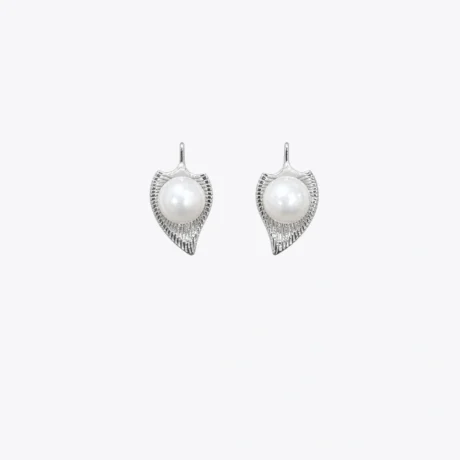 Pearl Leaf Drop Earrings