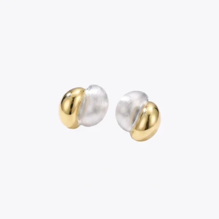 Two-Tone Dome Stud Earrings