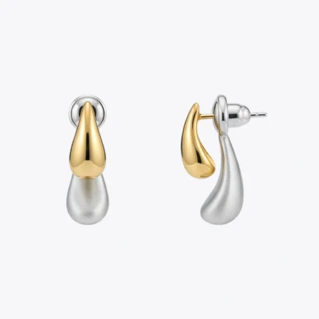 Two-Tone Teardrop Drop Earrings