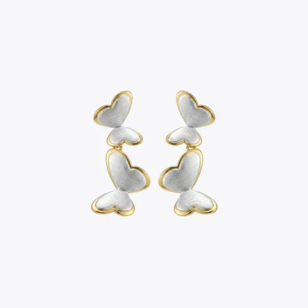 Two-Tone Butterfly Drop Earrings
