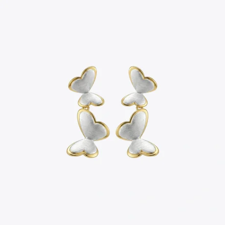 Two-Tone Butterfly Drop Earrings