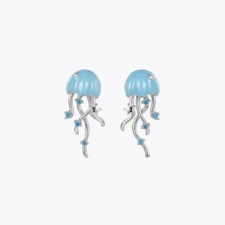 Ocean Jellyfish Blue Drop Earrings