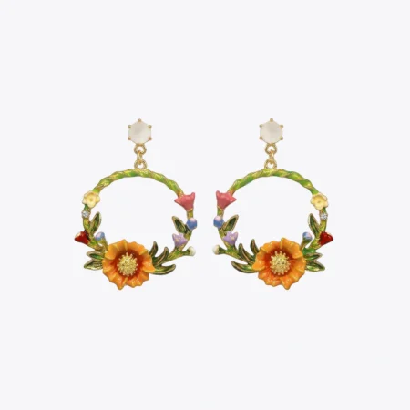 Garden Bloom Floral Hoop Earrings