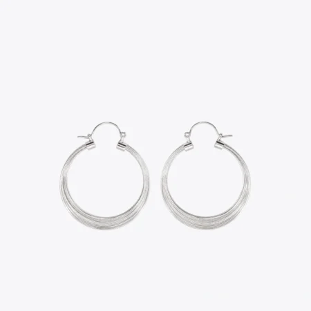 Silver Multi-Layer Hoop Earrings