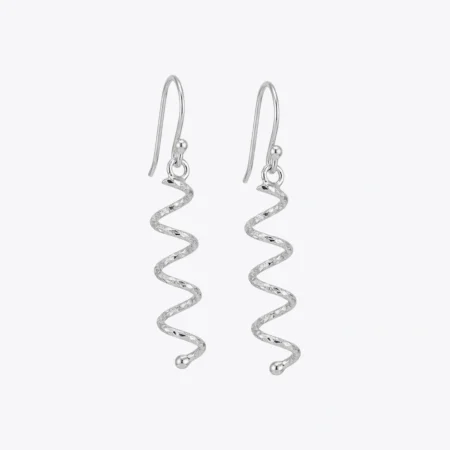 Silver Spiral Drop Earrings