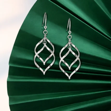 Silver Flow Drop Earrings