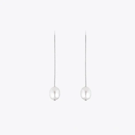 Pearl Chain Threader Earrings