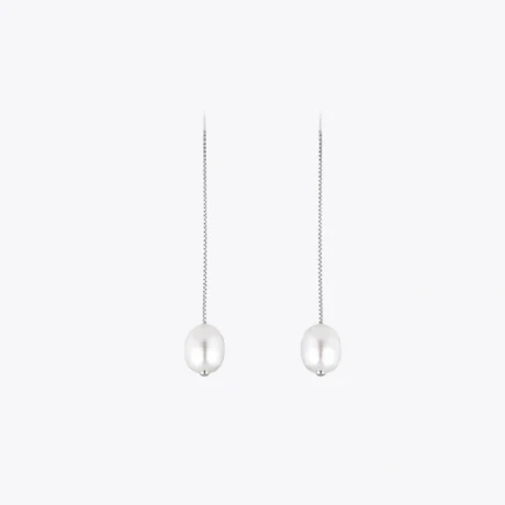 Pearl Chain Threader Earrings