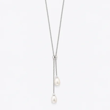 Pearl Drop Lariat Necklace