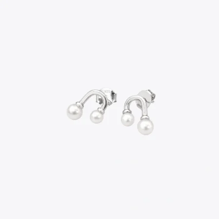 Pearl Arc Stud Earrings