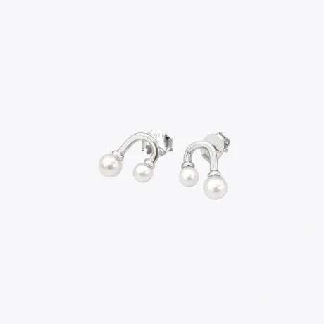 Pearl Arc Stud Earrings