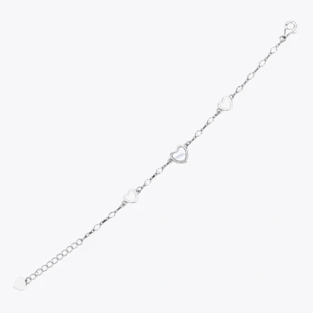 Heart Charm Silver Bracelet