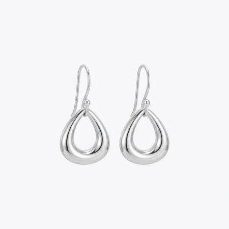 Silver Teardrop Hook Earrings