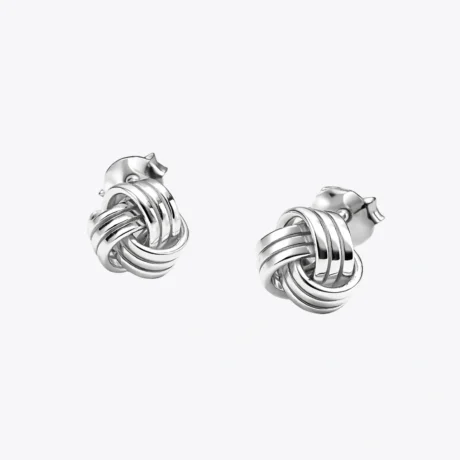 Silver Knot Stud Earrings