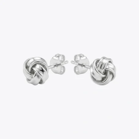 Silver Love Knot Stud Earrings