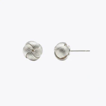 Silver Knot Stud Earrings