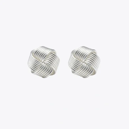 Silver Knot Stud Earrings