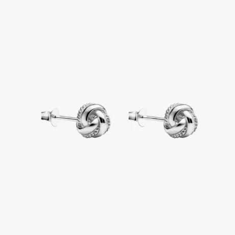 Silver Knot Stud Earrings