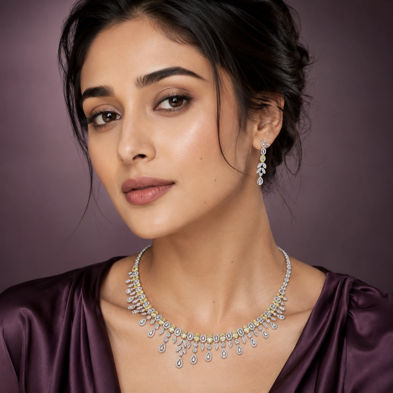 Alencia Golden Dewfall Necklace Set - Image 2